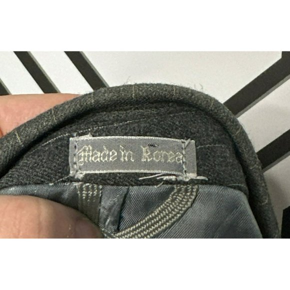 VTG The Hub Men's Blazer 2 Button Gray 100% Wool Sport Coat SZ Unknown - Picture 9 of 9